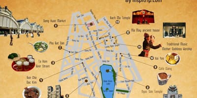 Mapa ulica hanoj ' s old quarter